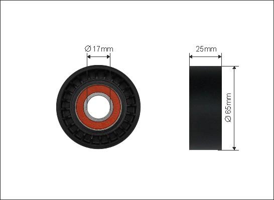 Caffaro 500524 - Направляющий ролик, поликлиновый ремень parts5.com