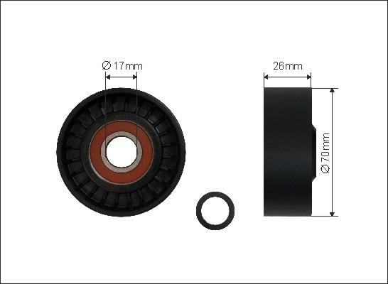 Caffaro 500336 - Направляющий ролик, поликлиновый ремень parts5.com