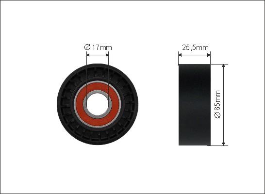 Caffaro 500337 - Deflection / Guide Pulley, v-ribbed belt parts5.com