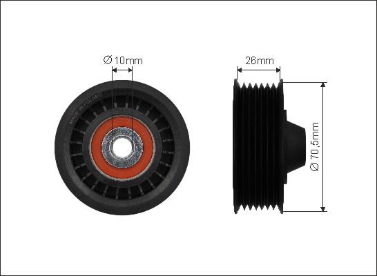 Caffaro 500250 - Направляющий ролик, поликлиновый ремень parts5.com