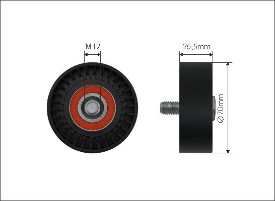 Caffaro 500229 - Направляющий ролик, поликлиновый ремень parts5.com