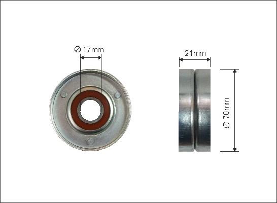 Caffaro 66-97 - Deflection / Guide Pulley, v-ribbed belt parts5.com