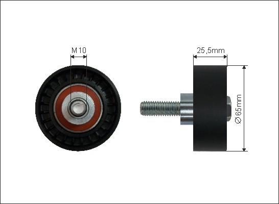 Caffaro 05-19 - Deflection / Guide Pulley, v-ribbed belt parts5.com