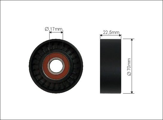 Caffaro 259-00 - Направляющий ролик, поликлиновый ремень parts5.com