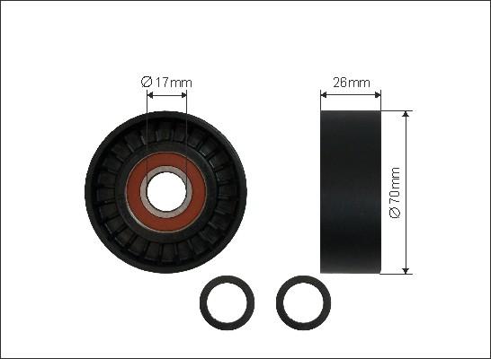 Caffaro 01-85 - Deflection / Guide Pulley, v-ribbed belt parts5.com