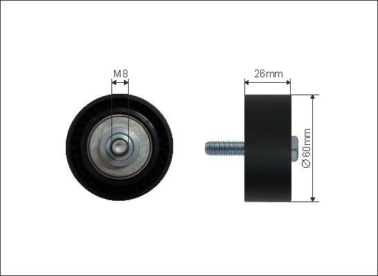 Caffaro 03-14 - Deflection / Guide Pulley, v-ribbed belt parts5.com