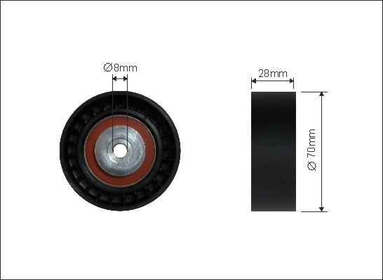 Caffaro 196-39 - Направляющий ролик, поликлиновый ремень parts5.com