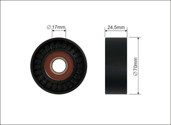 Caffaro 328-00 - Deflection / Guide Pulley, v-ribbed belt parts5.com