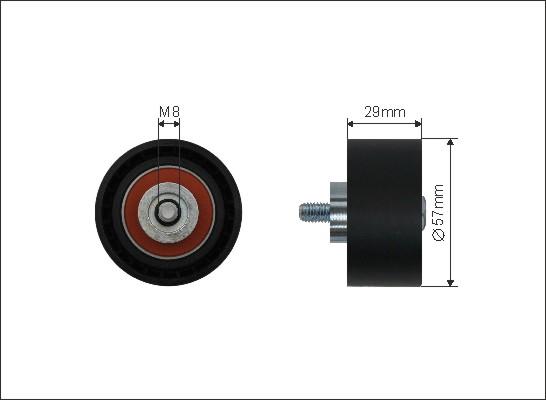 Caffaro 161-54 - Deflection / Guide Pulley, timing belt parts5.com