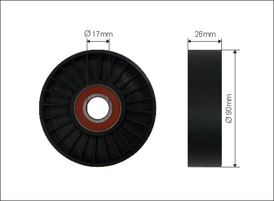 Caffaro 109-00 - Deflection / Guide Pulley, v-ribbed belt parts5.com