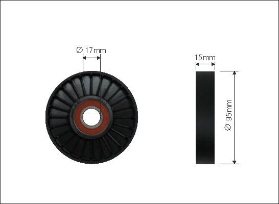 Caffaro 103-00 - Направляющий ролик, поликлиновый ремень parts5.com