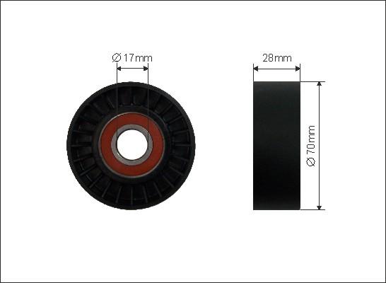 Caffaro 11-91 - Направляющий ролик, поликлиновый ремень parts5.com