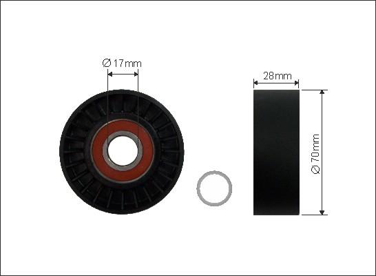 Caffaro 116-00 - Направляющий ролик, поликлиновый ремень parts5.com