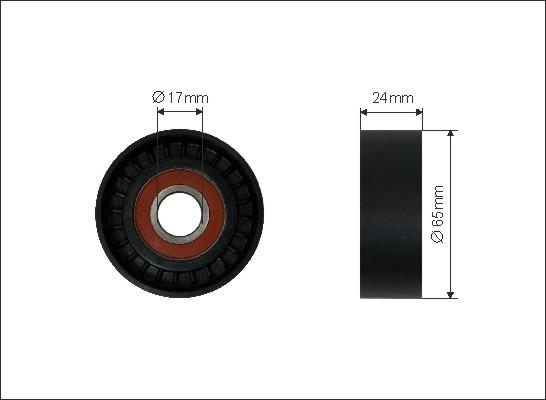 Caffaro 189-00 - Deflection / Guide Pulley, v-ribbed belt parts5.com