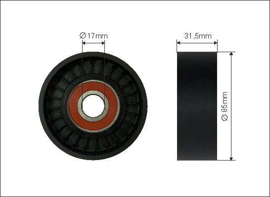 Caffaro 188-00 - Направляющий ролик, поликлиновый ремень parts5.com