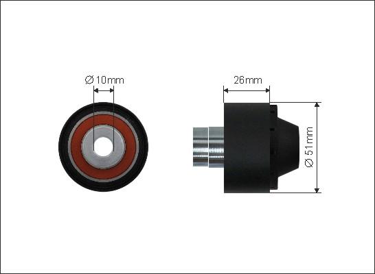 Caffaro 137-30 - Deflection / Guide Pulley, v-ribbed belt parts5.com