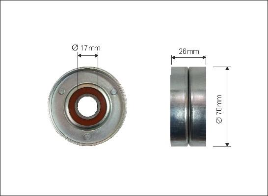 Caffaro 60-90 - Deflection / Guide Pulley, v-ribbed belt parts5.com