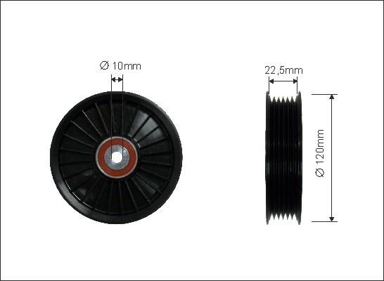 Caffaro 89-99 - Направляющий ролик, поликлиновый ремень parts5.com