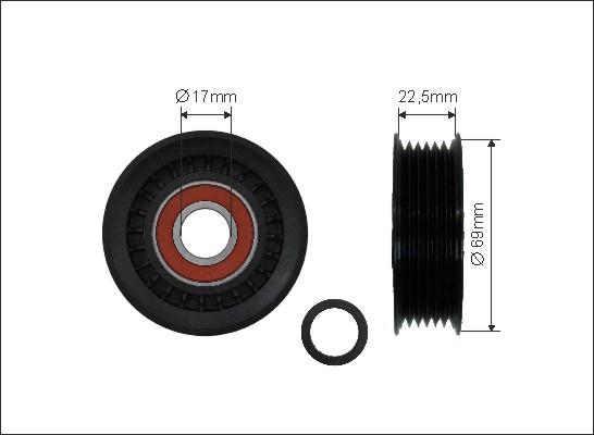 Caffaro 84-91 - Направляющий ролик, поликлиновый ремень parts5.com