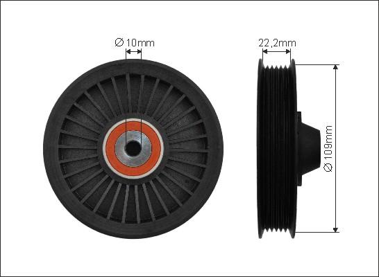 Caffaro 85-26 - Deflection / Guide Pulley, v-ribbed belt parts5.com