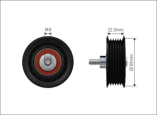 Caffaro 80-99 - Deflection / Guide Pulley, v-ribbed belt parts5.com