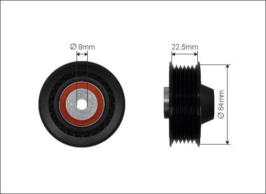 Caffaro 80-12 - Направляющий ролик, поликлиновый ремень parts5.com