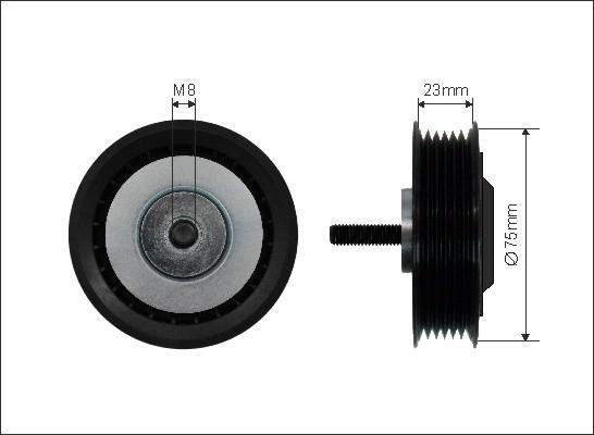 Caffaro 87-99 - Направляющий ролик, поликлиновый ремень parts5.com