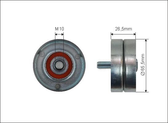 Caffaro 396-95 - Deflection / Guide Pulley, v-ribbed belt parts5.com