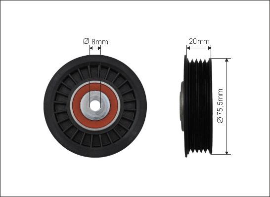 Caffaro 82-22 - Направляющий ролик, поликлиновый ремень parts5.com