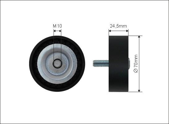 Caffaro 347-00 - Deflection / Guide Pulley, v-ribbed belt parts5.com