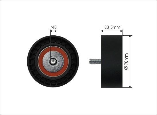 Caffaro 35-49 - Направляющий ролик, поликлиновый ремень parts5.com