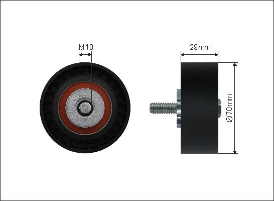 Caffaro 35-66 - Направляющий ролик, поликлиновый ремень parts5.com