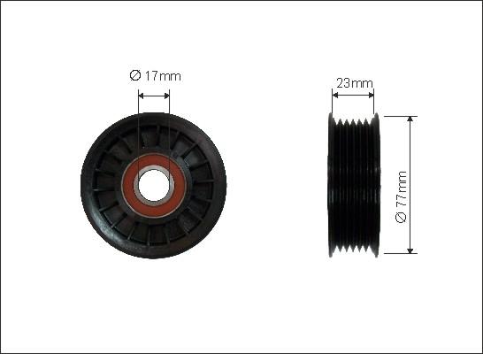 Caffaro 358-00 - Направляющий ролик, поликлиновый ремень parts5.com