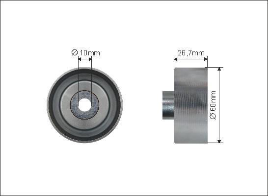 Caffaro 308-37 - Deflection / Guide Pulley, v-ribbed belt parts5.com