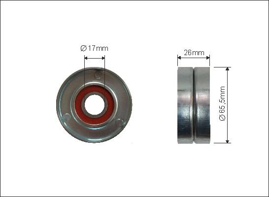 Caffaro 383-00 - Deflection / Guide Pulley, v-ribbed belt parts5.com