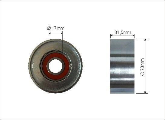 Caffaro 318-00 - Направляющий ролик, поликлиновый ремень parts5.com