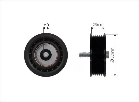 Caffaro 317-00 - Направляющий ролик, поликлиновый ремень parts5.com