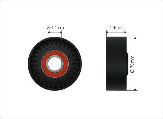 Caffaro 480-00 - Направляющий ролик, поликлиновый ремень parts5.com