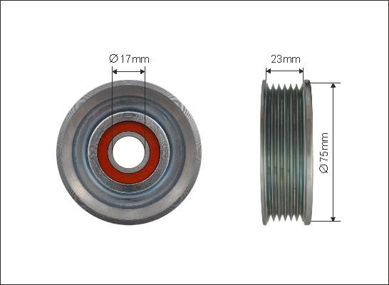 Caffaro 500262 - Deflection / Guide Pulley, v-ribbed belt parts5.com