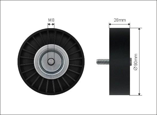 Caffaro 29-00 - Направляющий ролик, поликлиновый ремень parts5.com