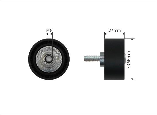 Caffaro 251-112 - Направляющий ролик, поликлиновый ремень parts5.com