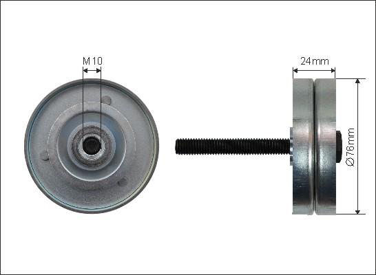 Caffaro 252-53 - Deflection / Guide Pulley, v-ribbed belt parts5.com