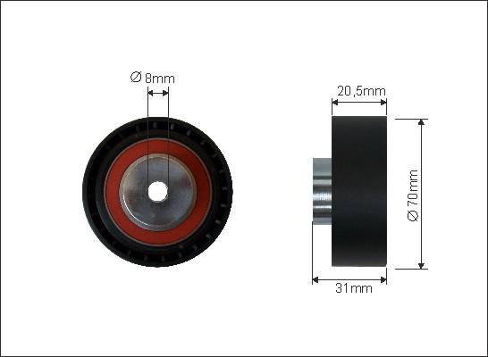 Caffaro 266-113 - Направляющий ролик, поликлиновый ремень parts5.com