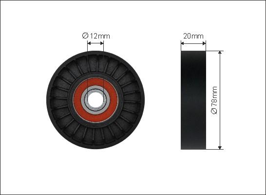 Caffaro 208-92 - Deflection / Guide Pulley, v-ribbed belt parts5.com