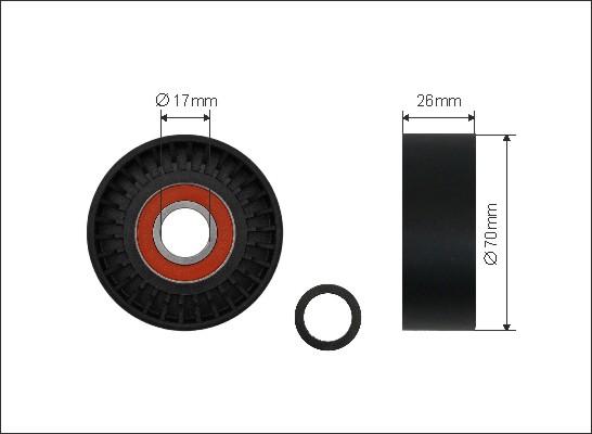 Caffaro 284-00 - Направляющий ролик, поликлиновый ремень parts5.com