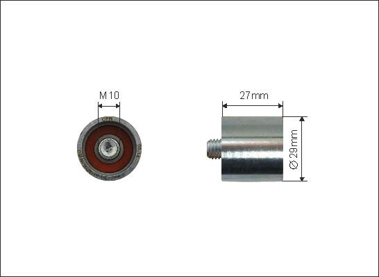 Caffaro 282-00 - Натяжной ролик, ремень ГРМ parts5.com