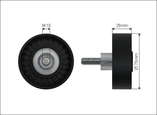 Caffaro 22-55 - Направляющий ролик, поликлиновый ремень parts5.com