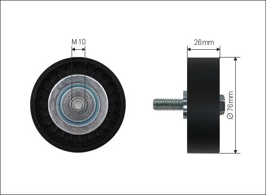 Caffaro 22-37 - Направляющий ролик, поликлиновый ремень parts5.com