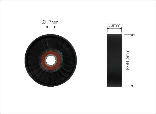 Caffaro 47-00 - Направляющий ролик, поликлиновый ремень parts5.com