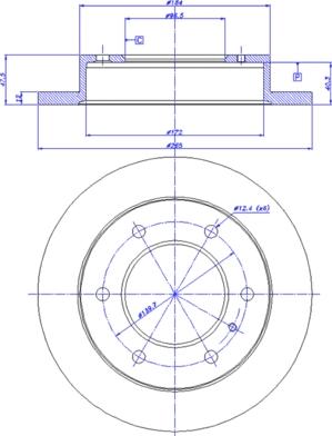 Blue Print ADZ94308 - Тормозной диск parts5.com